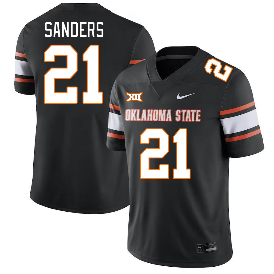 Oklahoma State Cowboys #21 Barry Sanders College Football Jerseys Stitched Sale-Black
